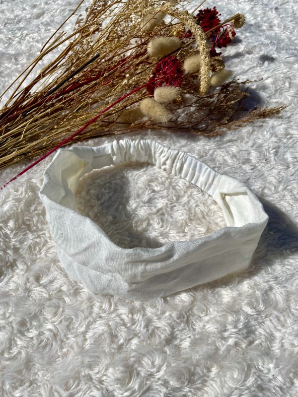 bandeau cheveux été lin écru